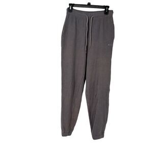 White Fox Joggers Gray Waffle Knit Womens Size S High Rise Athleisure Pockets